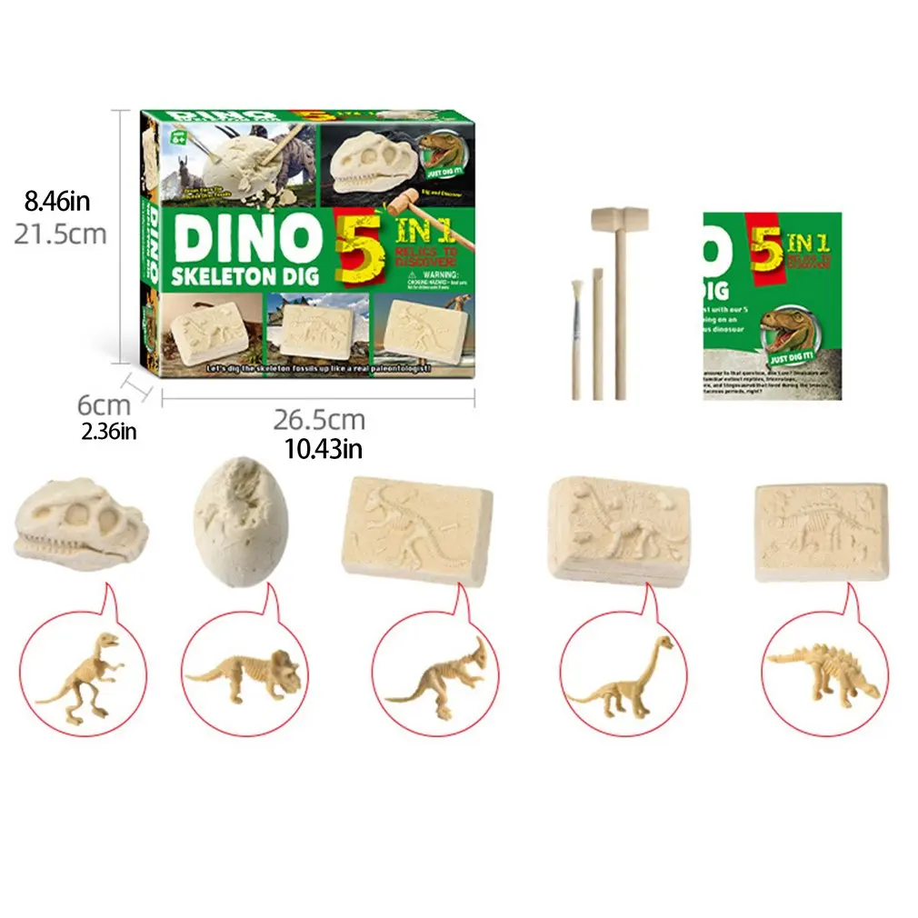 

Children's Creative Toys DIY Digging Penguin Dinosaur Pirate Treasure Gems Exploration Digging Toys