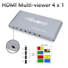 Переключатель дисплеев 4 HDMIHDMI, 4 видеоизображения, мультипликатор, 1080p, PIP, для ноутбуков, ПК, DVD, ТВ