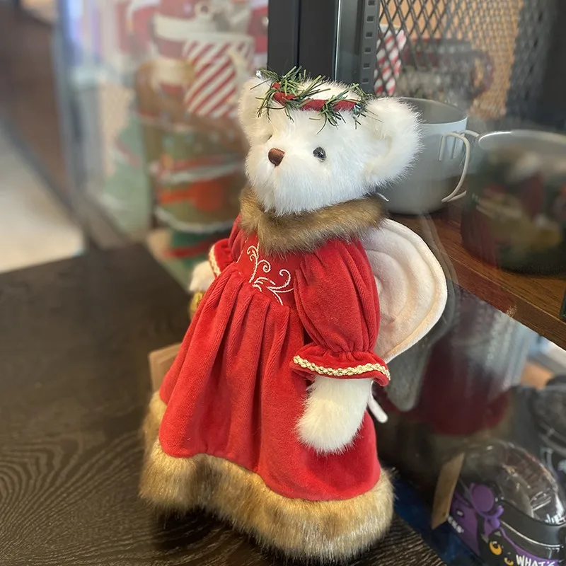 Рождественский плюшевый мишка плюшевые игрушки с крыльями ангела шарнирный
