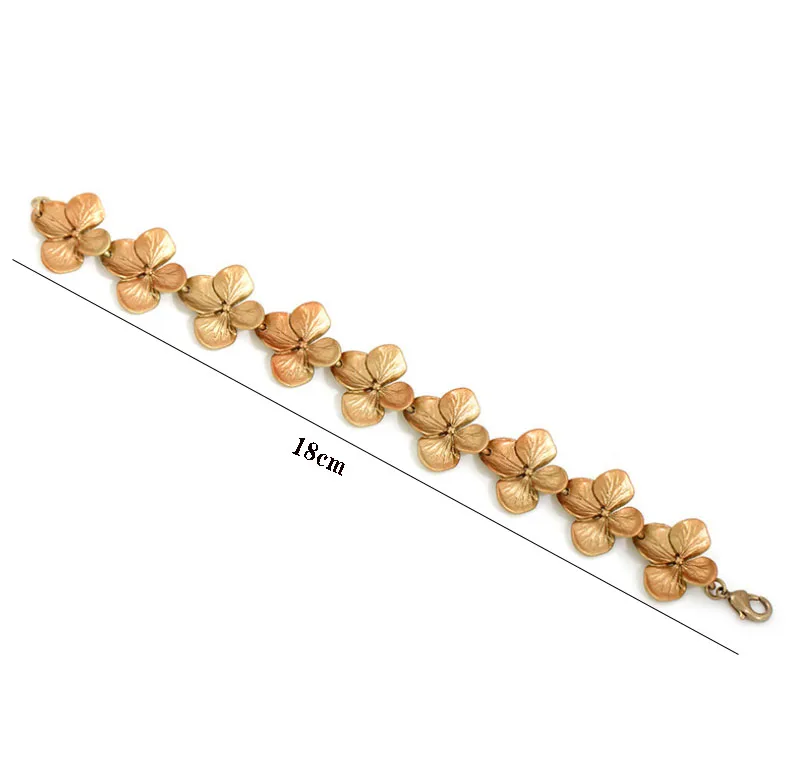 CSxjd новая Подлинная версия металлический Бронзовый маленький браслет гортензии
