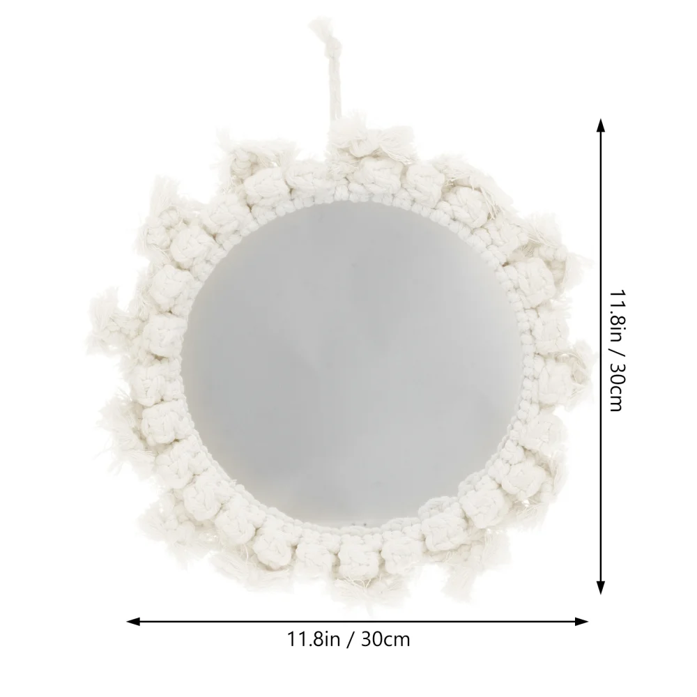 

1Pc Decorative Hanging Cosmetic Mirror Hotel Makeup Mirror Adornment (White)