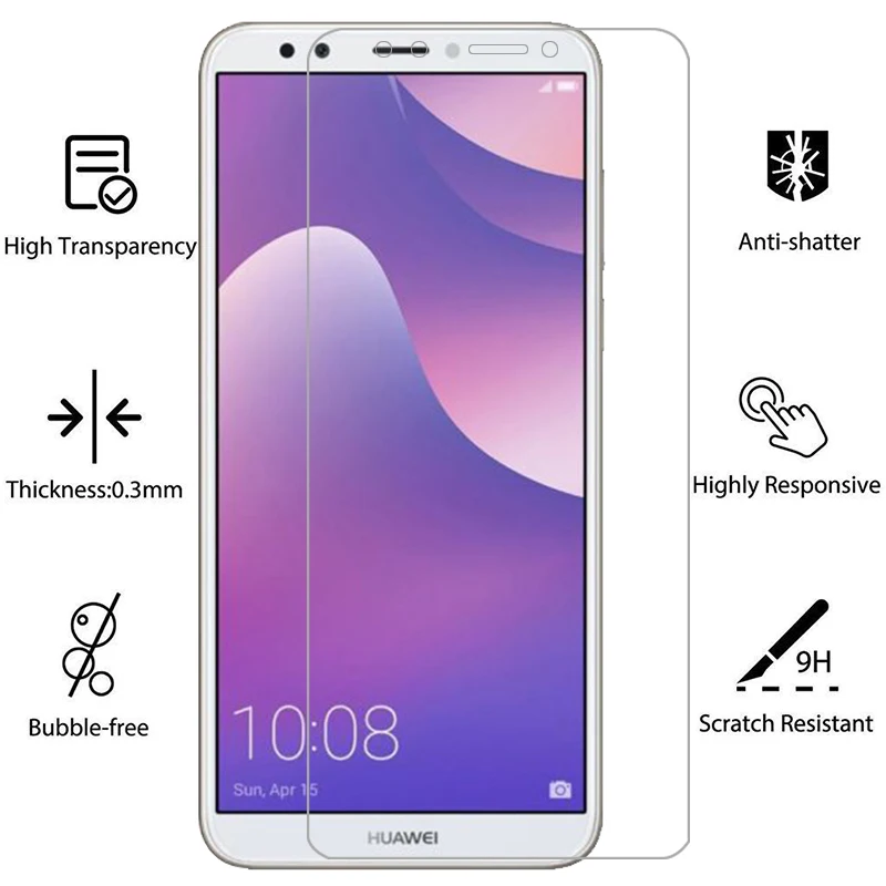 Защитное закаленное стекло для huawei y5 lite y6 y7 prime y9 2018 защита экрана на 5y 6y 7y 9y пленка