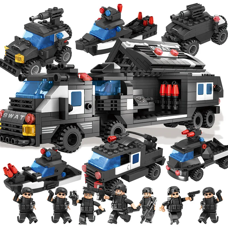 

Конструктор Военная сборка специальная Полиция 6 мальчиков 7 девочек 10 пазл 3 лет 8 детских игрушек оптовая продажа