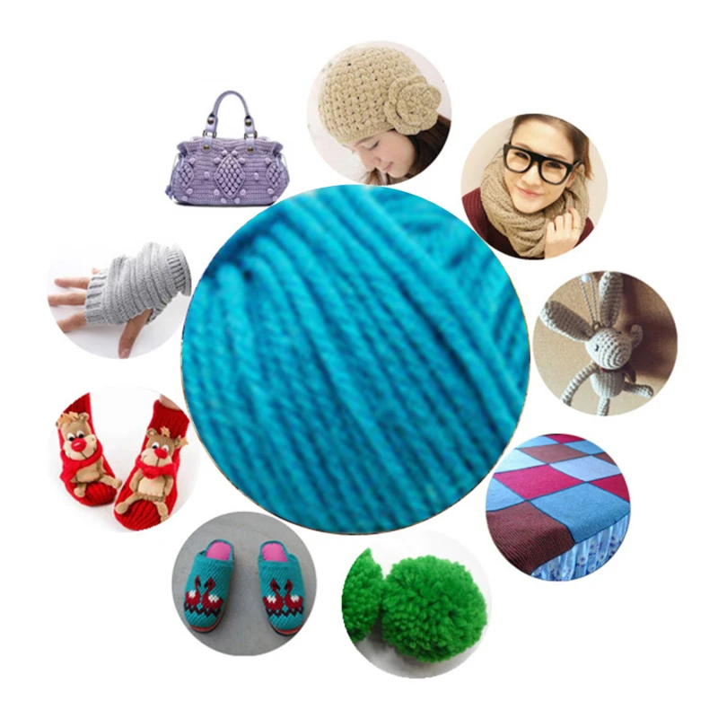 

Multi-colored Soft Hand Knitting Yarn Cotton Wool Yarn Crochet Thread DIY Handcraft Supplies For Clothing Blanket Scarf
