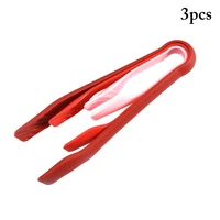 3pcsset silicone food tong plastic kitchen tongs silicone non slip cooking clip clamp bbq salad tools grill kitchen tools