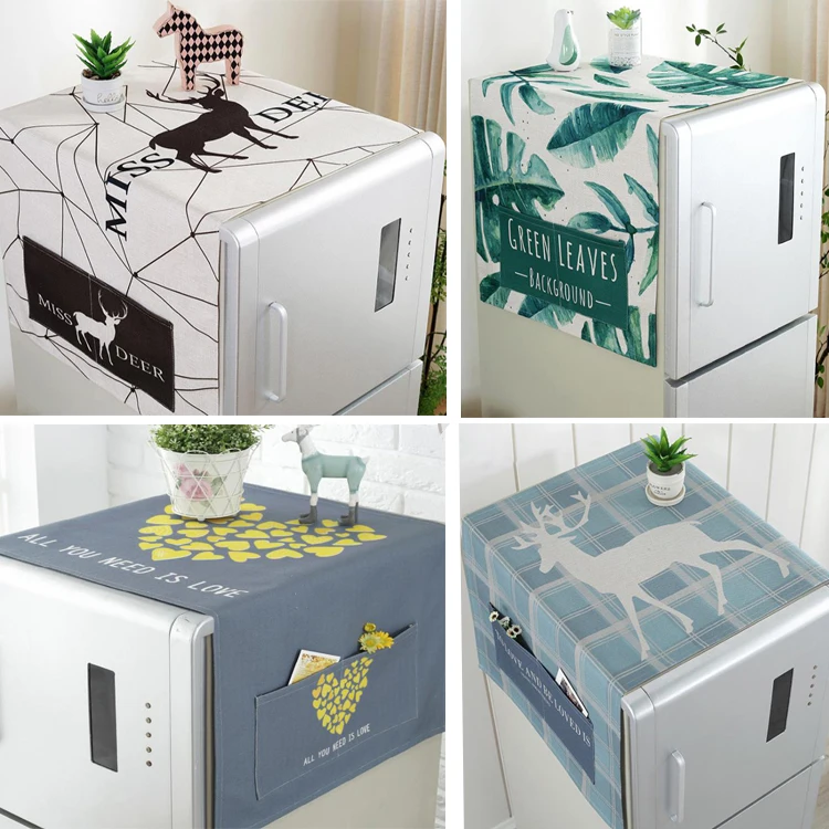 

Refrigerator Cloth Single Door Refrigerator Dust Cover Double Open Fridge Washing Machine Microwave Oven Cover Towel