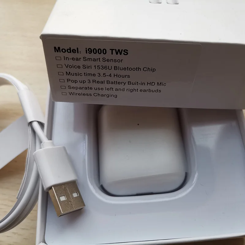 i9000 tws I9000 tws оригинальные bluetooth наушники Air 2 1:1, беспроводные наушники с супер басами i9000tws в уши, умные сенсорные наушники с микрофоном - Color: i9000 tws