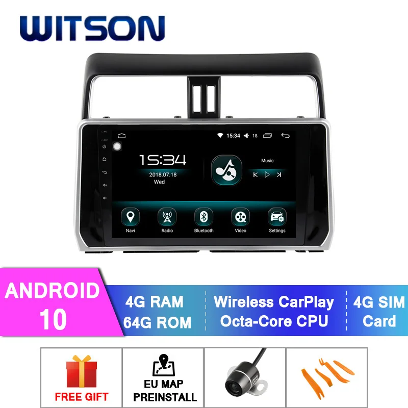 WITSON Android 10 0 Автомобильная DVD система для TOYOTA PRADO 2018 автомобильный dvd плеер