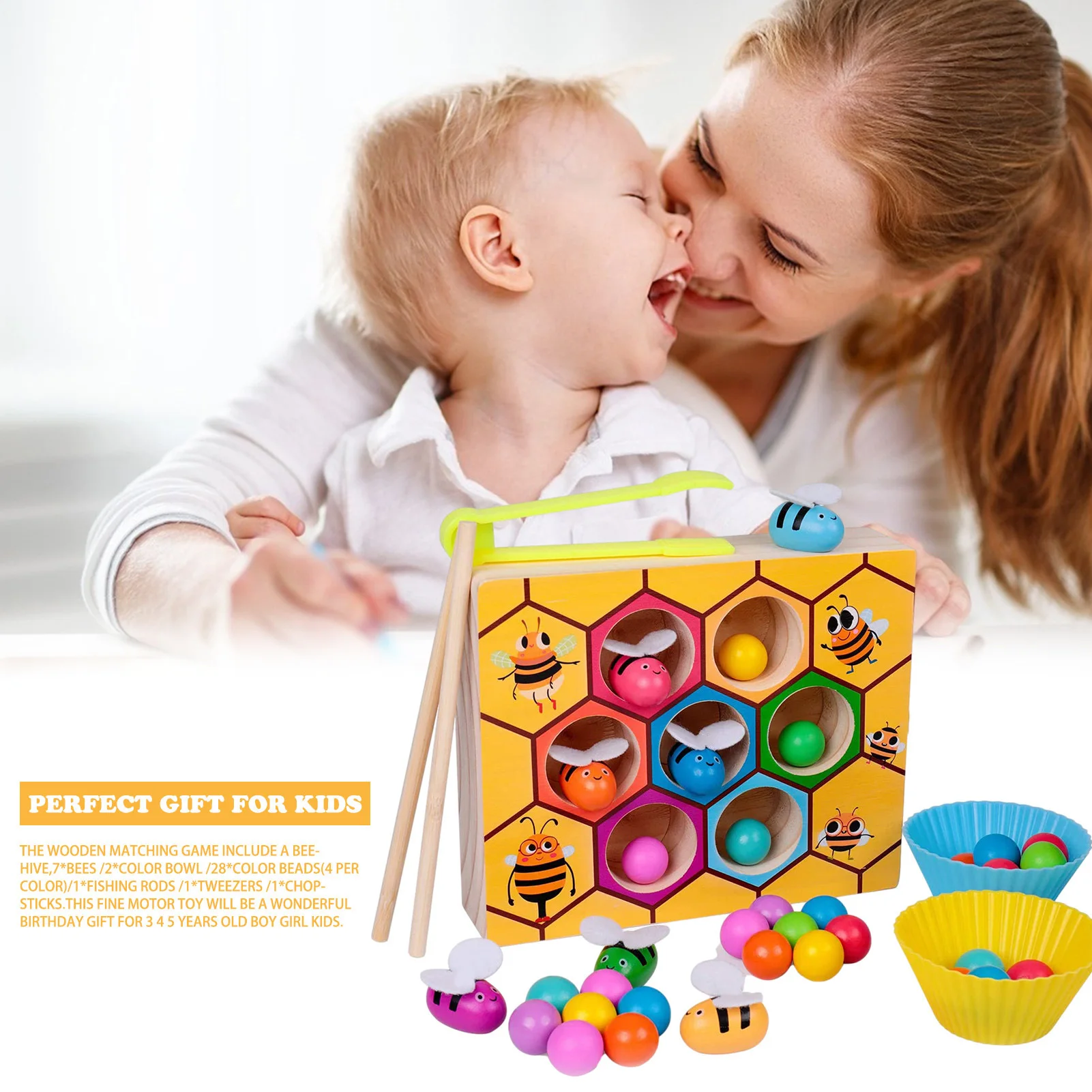 

Монтессори улей игры доска 7 шт. пчелы с зажимом развлечение раньше обучающий улей детские развивающие игрушки для детей доска
