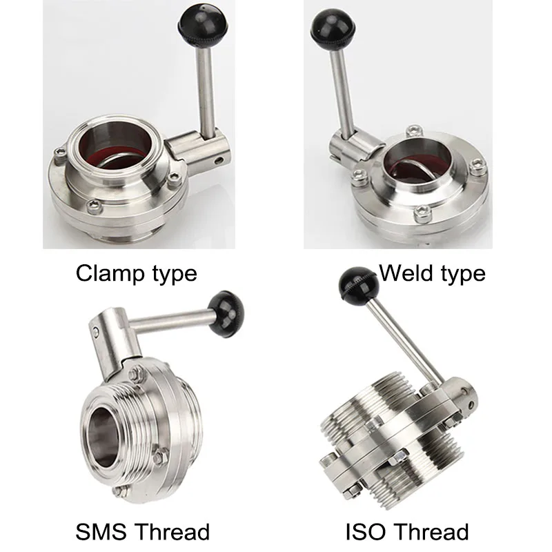 

Клапан-бабочка из нержавеющей стали 1/2 дюйма до 2 дюймов, санитарный клапан для домашнего изготовления, три зажима для пива и молочных продук...