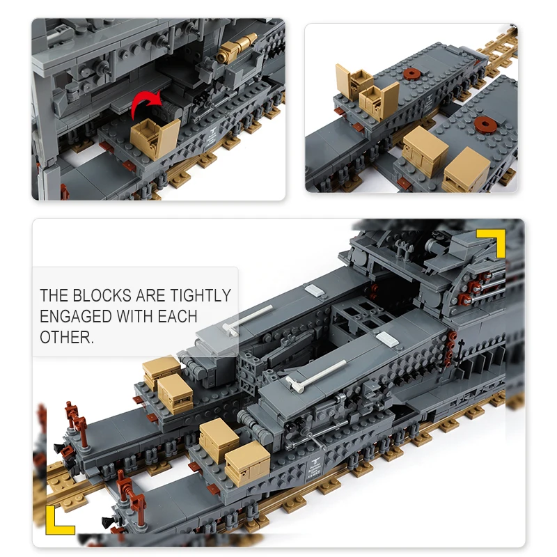 

3846Pcs Building Blocks German 80cm K[E] Railway Gun "Dora" Military Series Toys For Children WW2 army Building Blocks