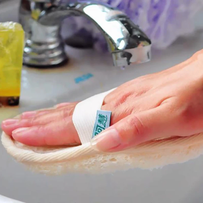 Скребок для тела из натуральной люфы отшелушивающая губка ванной мягкая душевая