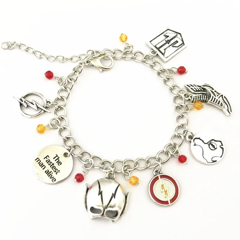 

HBSWUI Superhero Flash Charm Bracelet Movie Show High Quality Fashion Metal Jewelry Cosplay Gifts for Woman Girl