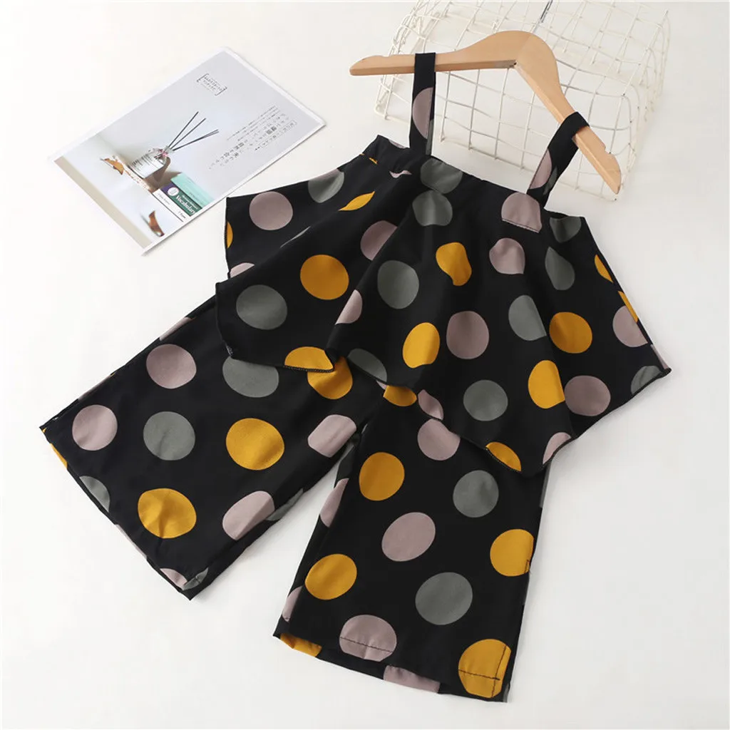 ARLONEET/Новая модная детская одежда комплект в горошек крутая майка Топы широкие