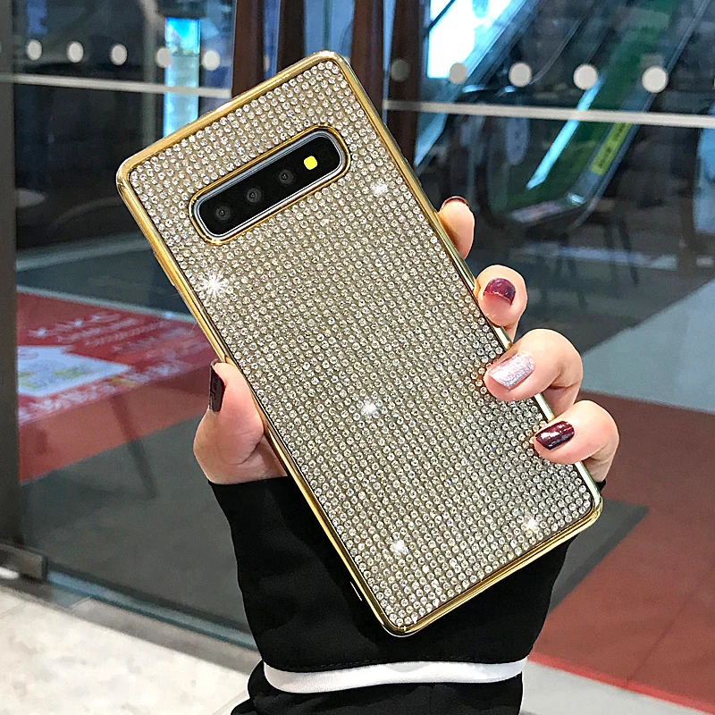 Модные блестящие полный Алмазный чехол для samsung S10 плюс S10E Etui для Galaxy S7 край S8 S9 Plus Note 10 8 9 чехол мягкий Стразы Coque