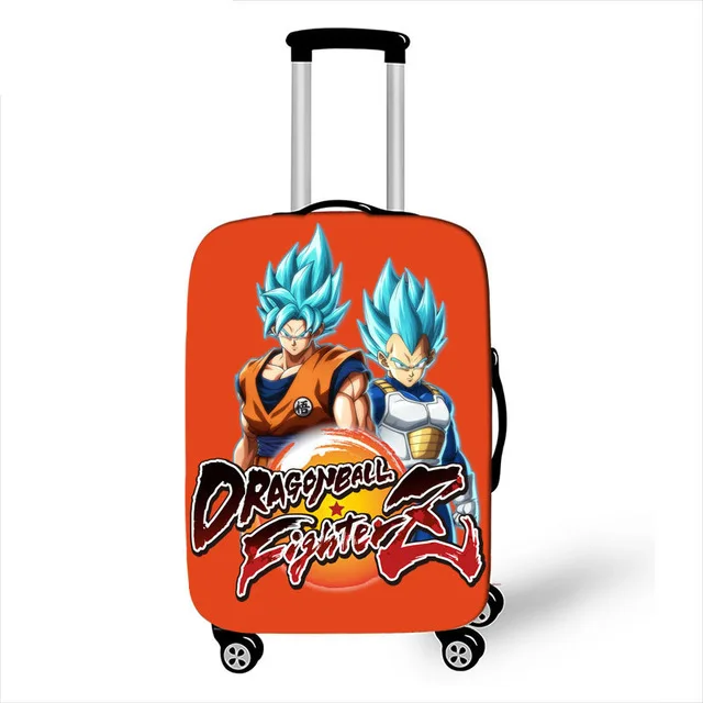 ELVISWORDS Dragon Ball Z чехол для чемодана с принтом для путешествий чемодан протектор для мальчиков девочек тележка прочный защитный чехол - Цвет: Светло-голубой