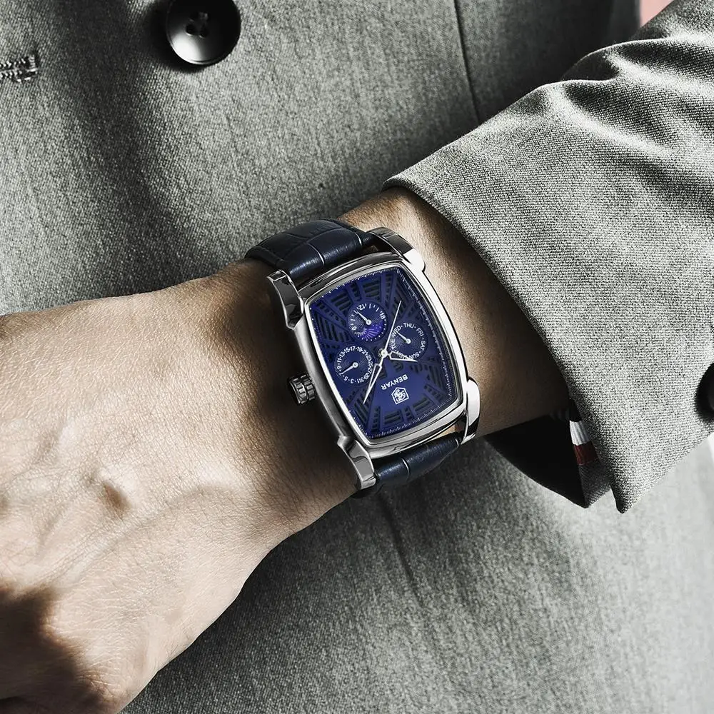 

2019 Original Mens Watches BENYAR Top Brand Luxury Chronograph Men Watch Leather Luxury Waterproof Sport Watch Men Male Clock