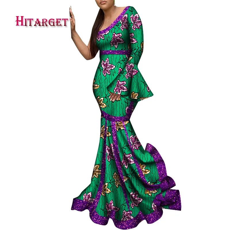 Boutique Women Clothing 2020 African Clothes for Women Party Dress Dashiki Floor Length Pluz Size Cotton African Clothing WY8468