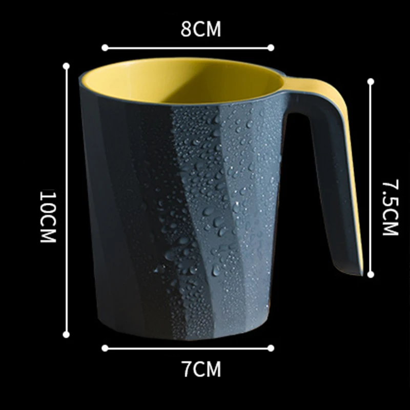 

Fashionable and simple mouthwash cup with handle threaded double layer washing cup Simple mouthwash cup Creative toothbrush cup