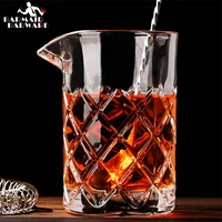 600ml 20 ounce rhombus pattern japanese style crystal cocktail mixing glass bar tool