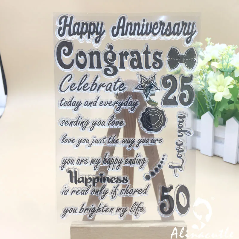Прозрачные штампы с высечкой на годовщину альбом для скрапбукинга и открыток
