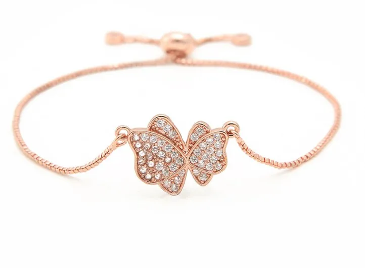 Золотой Серебряный браслет-цепочка микро проложить cz веревка Роза кубический