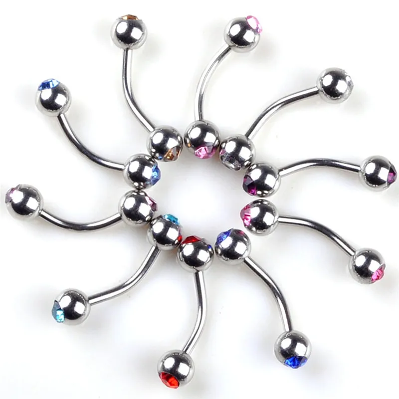 Украшения для тела PINKSEE 10 шт. двойные камни губ бровей пирсинга живота оптовая