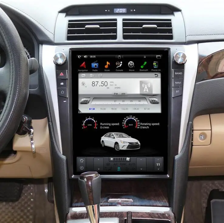 

Мультимедийный плеер в стиле Тесла, Android, автомобильная стереосистема, GPS, Автомобильная подушка для ПК для Camry 2015, 2016, 2017