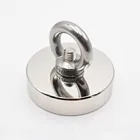 Мощный круглый неодимовый магнит с крючком, спасательный магнит, снаряжение для морской рыбалки, держатель с кольцом