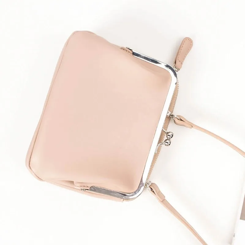 

2Pure color double-layer lock clasp clutch double-layer practical small bag single shoulder messenger bag