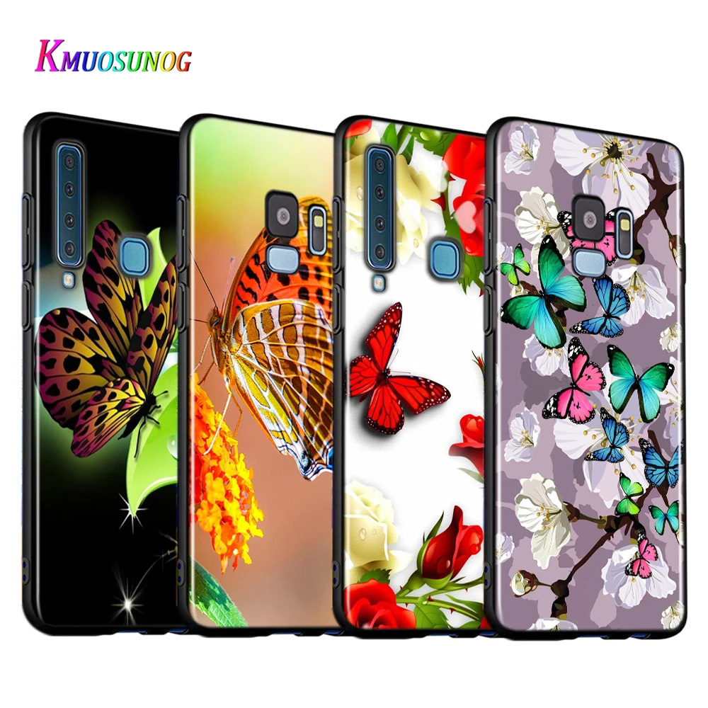 Цветной силиконовый чехол с бабочками для Samsung Galaxy A9 A8 A7 A6 A6S A8S Plus A5 A3 Star 2018 2017 2016