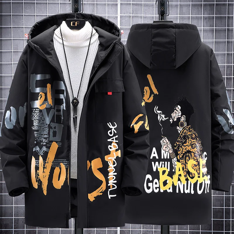 Winter Large Size 12XL Cotton-Padded Jacket Hip Hop Punk Streetwear Hooded Fashion Coat Warm Thick Autumn Outwear Men Clothing