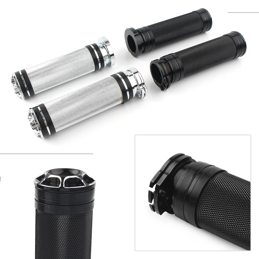 

1" Black Cut Handle Bar Hand Grips For Harley Sportster Touring Glide Dyna Softail CNC Aluminum Motorcycle Accessories
