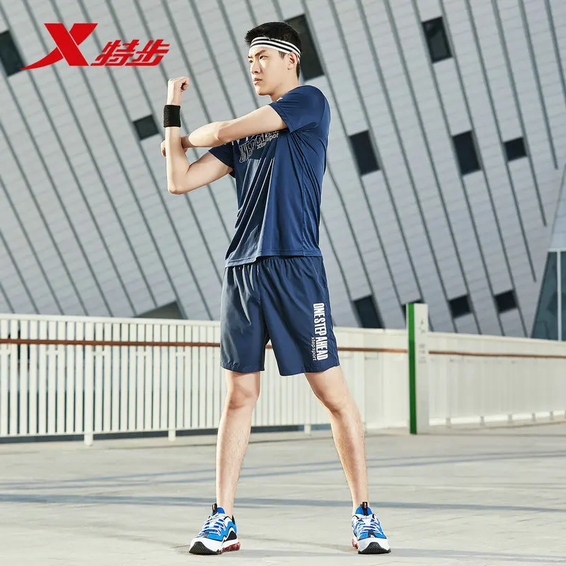 Мужской спортивный костюм из двух предметов Xtep повседневная спортивная футболка