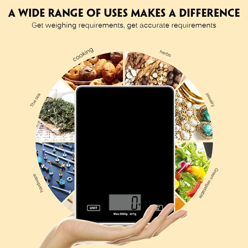 

Food Scale Plastic Automatic Turn-Off Four Unites Kitchen Weight Measurement Food Scale Power-Saving Food Weight Tool