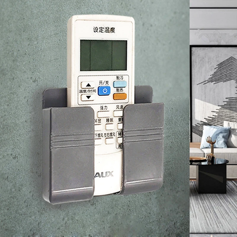 

Multifunctional Punch-free Opening Placement Rack Wall-mounted Mobile Phone Holder Household Remote Control Storage Box