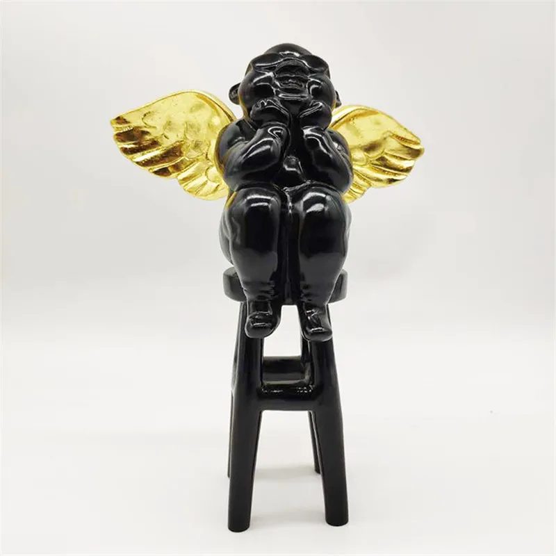 

Fat Angel's Art Sculpture Decoration Cute Angel Wing FigurineResin Crafts Nordic Moder Home Decorations Gift R4404