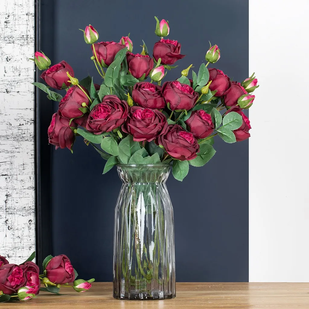Фото Искусственные цветы Красочные Фланелевые розы искусственные букет невесты