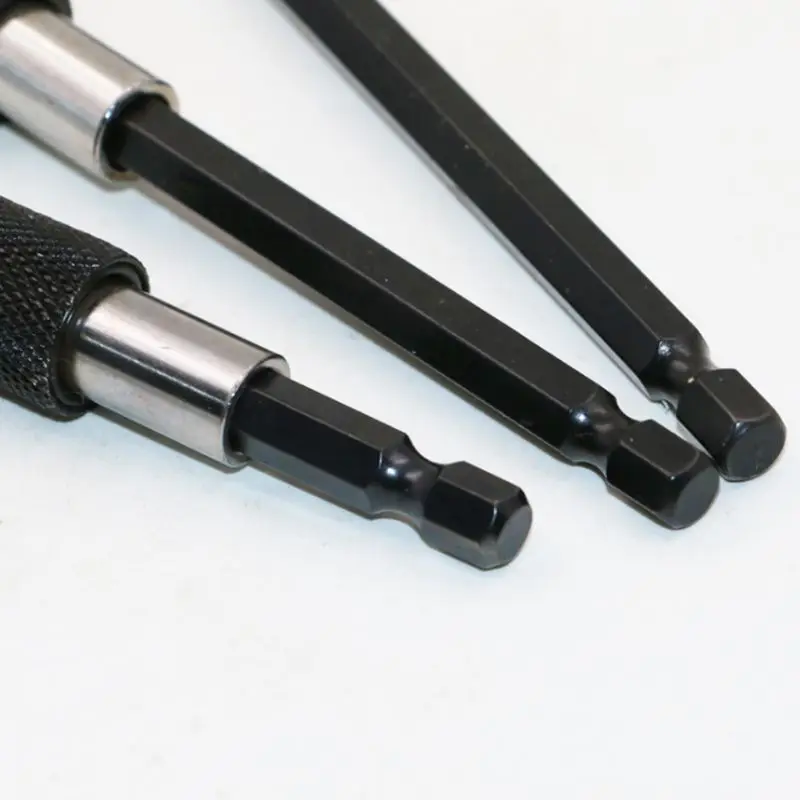 

3 Pcs/Set Hex Shank Hexagonal Screw Driver Stainless Steel Lengthen Quick Release Self Locking Extension Bit