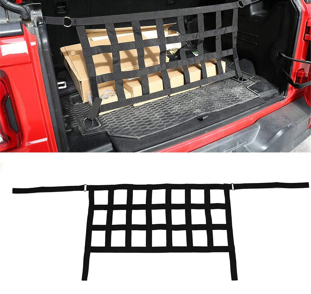 

Mesh Cargo Net Trunk Organizer Luggage Block for Jeep Wrangler JL 2018 2019 2020 2021