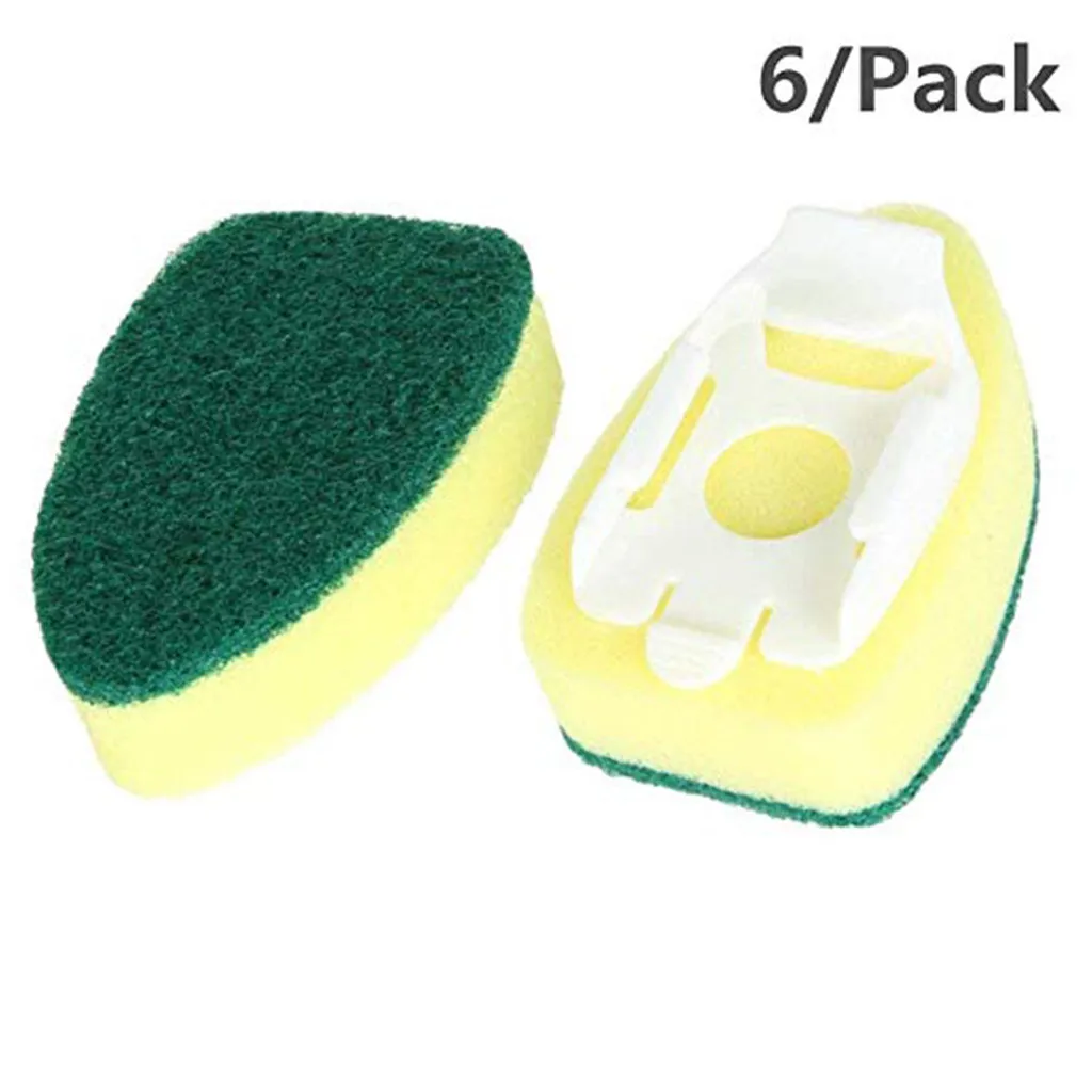 

6PCS Refill Liquid Soap Dispenser Scrubber Cleaning Products Wash Cleaning Brush Replaceable Couring Pad Sponge Kitchen Dish 7P
