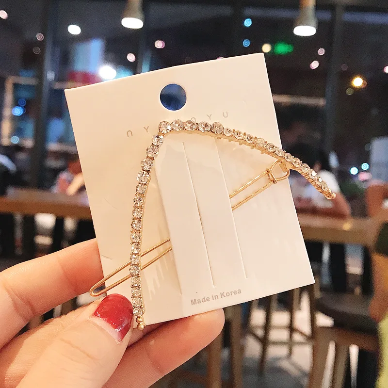 Онлайн Стиль знаменитостей v-образная форма женские заколки для волос блестящие