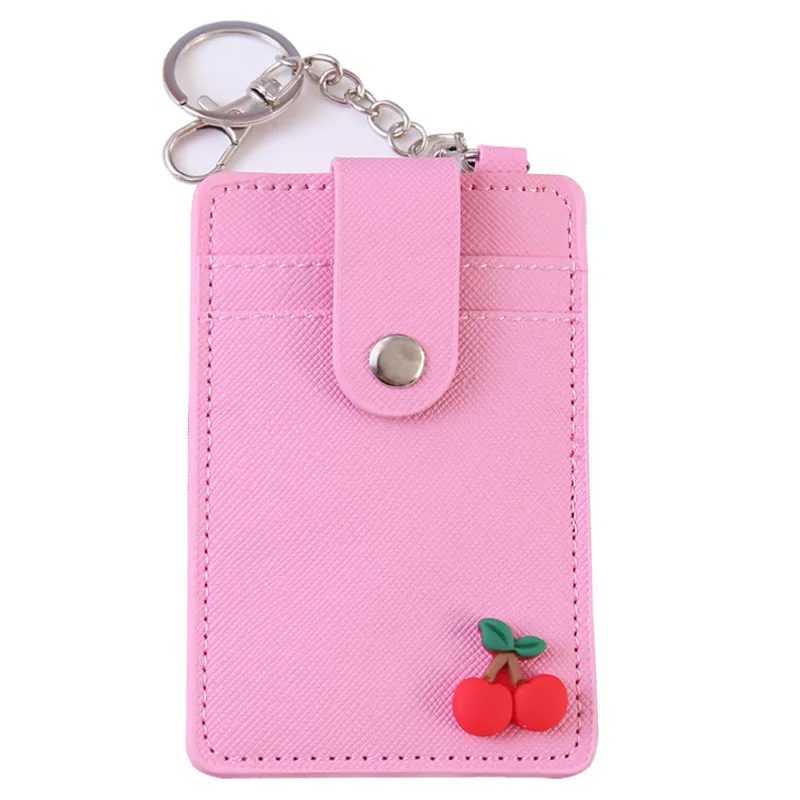 

Pu Hasp Card Holders Women Keychain Cards Case Cover Cute Cactus Bus Id Name Credit Card Organizer Bag for Students Girls Gift