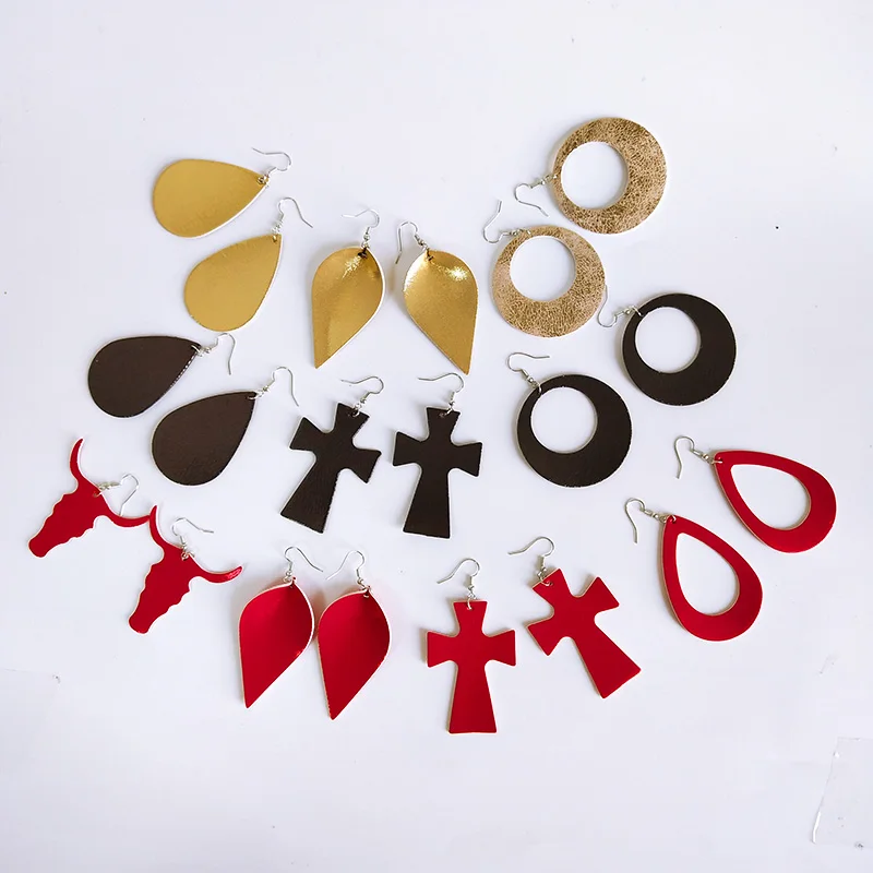 Женские серьги-подвески Cpop10 с геометрическим узором в форме листьев капли