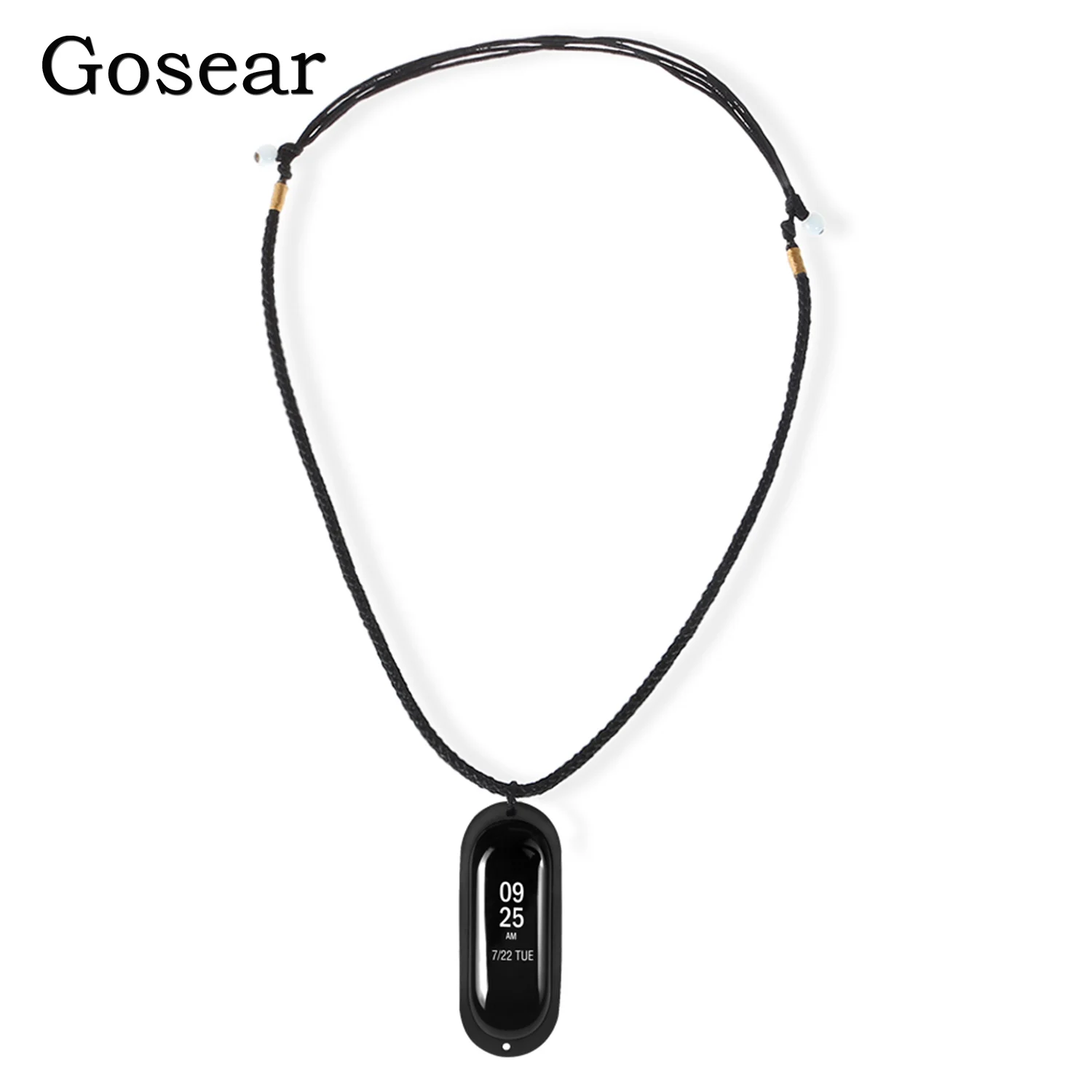 Gosear для Xiaomi Miband 3 силиконовый чехол с двумя отверстиями DIY Подвеска Ожерелье
