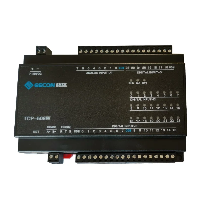24DI коммутационный вход 8AI аналоговый сбор Modbus RTU и TCP Ethernet IO модуль RS485 232 PLC