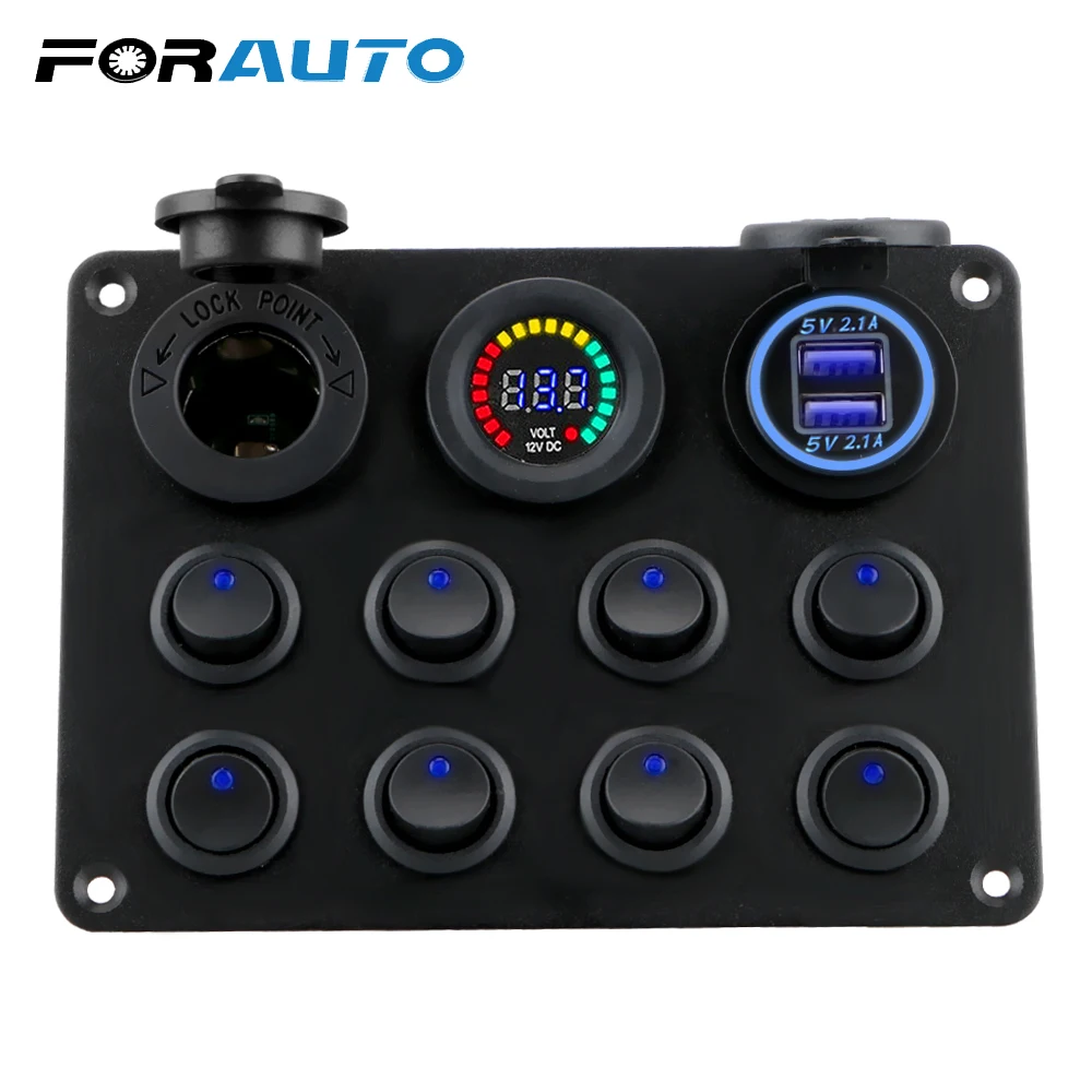 FORAUTO 8 Gang автомобиль морской светодиодный кулисный переключатель Панель