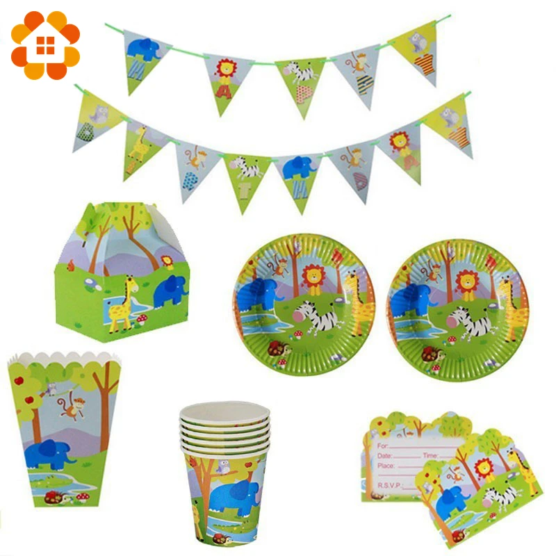 1 Набор одноразовых столовых приборов в стиле джунглей|Украшения своими руками