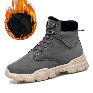 DEKABRНовинка; Зимние мужские из искусственной кожи; Зимние ботинки в байкерском стиле; Теплые плюшевые мужские ботинки на меху; Модные ботинки-дезерты; Мужские повседневные ботинки
