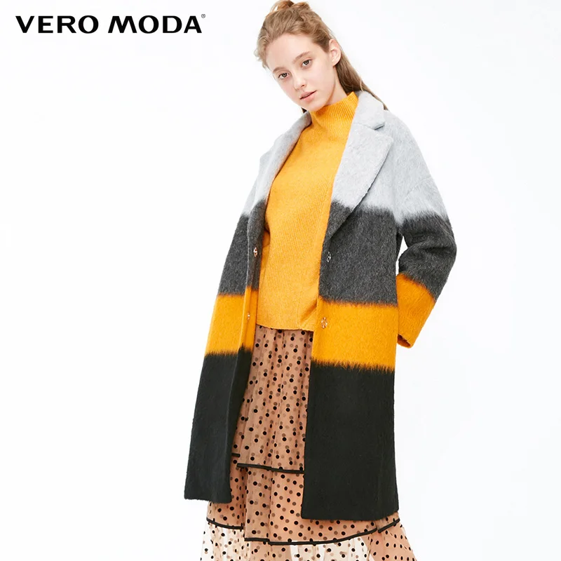 Vero Moda зимнее длинное шерстяное пальто с v-образным вырезом женское| 318427513 | Женская